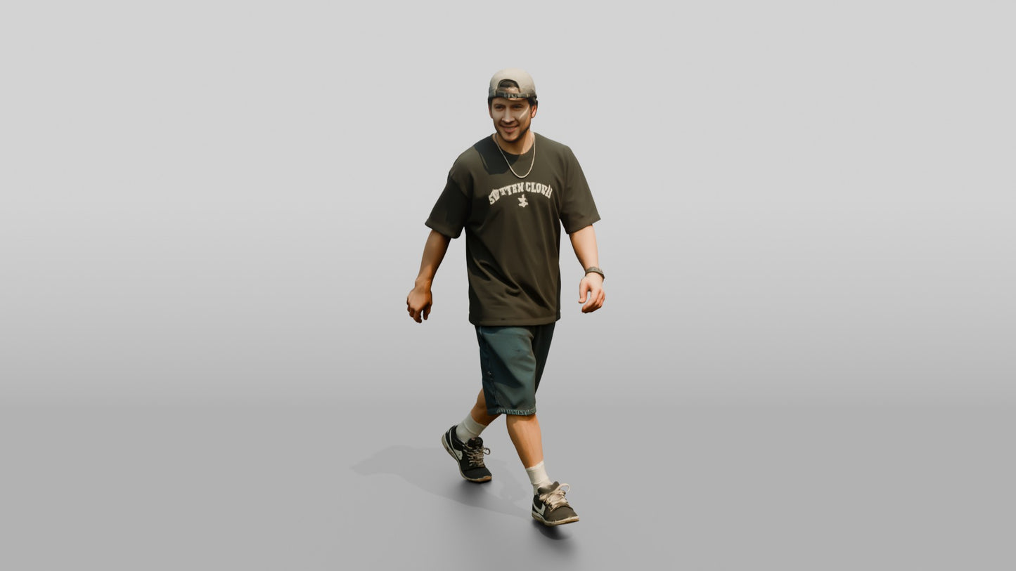 Latino Man Skating Down the Boardwalk