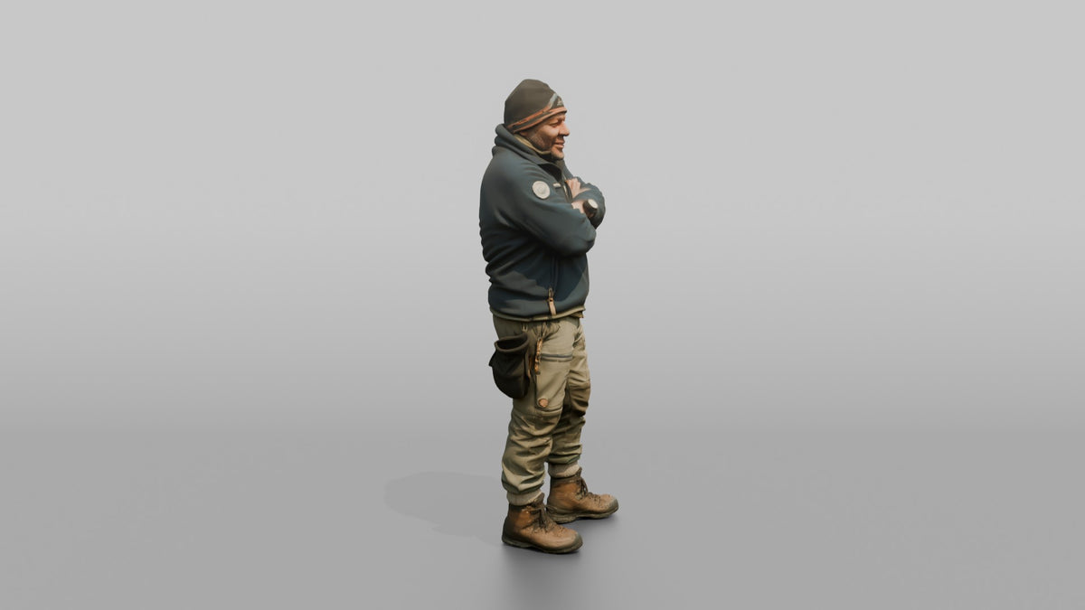 Expeditioner Standing with Arms Crossed - 3D character model, view 2