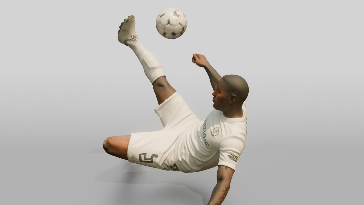 Soccer Player Dynamic Bicycle Kick