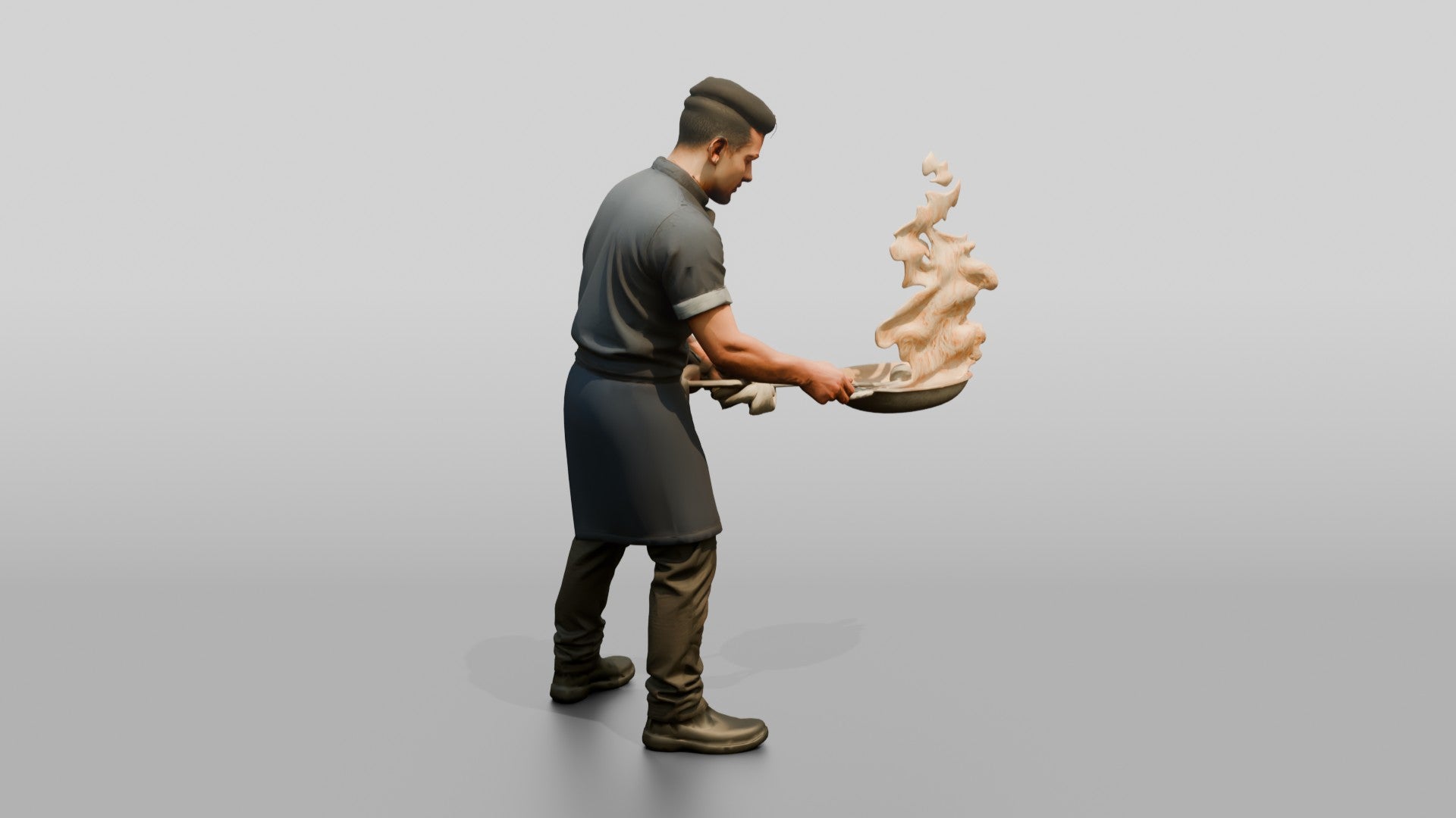 Sous Chef Flaming a Pan