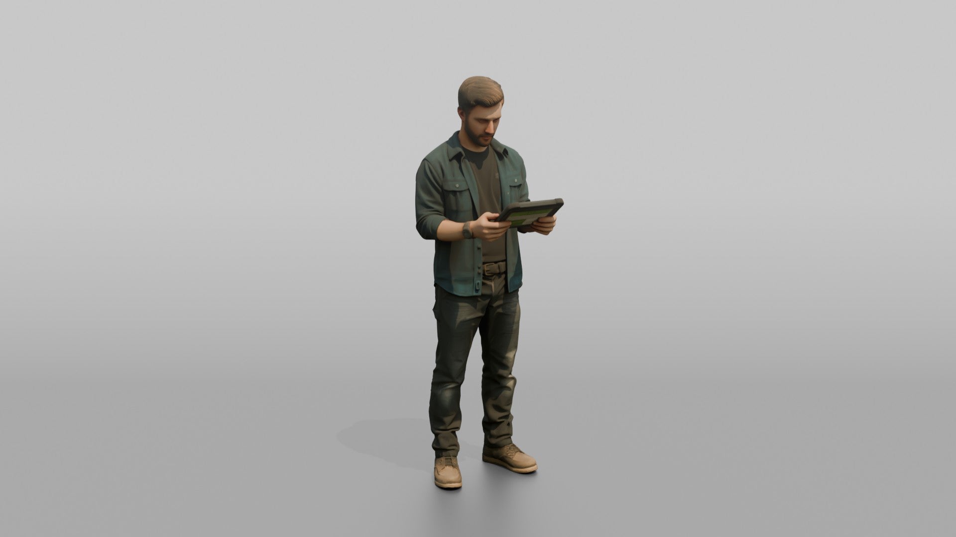 Farmer Holding Digital Tablet To Inspect Crop Health