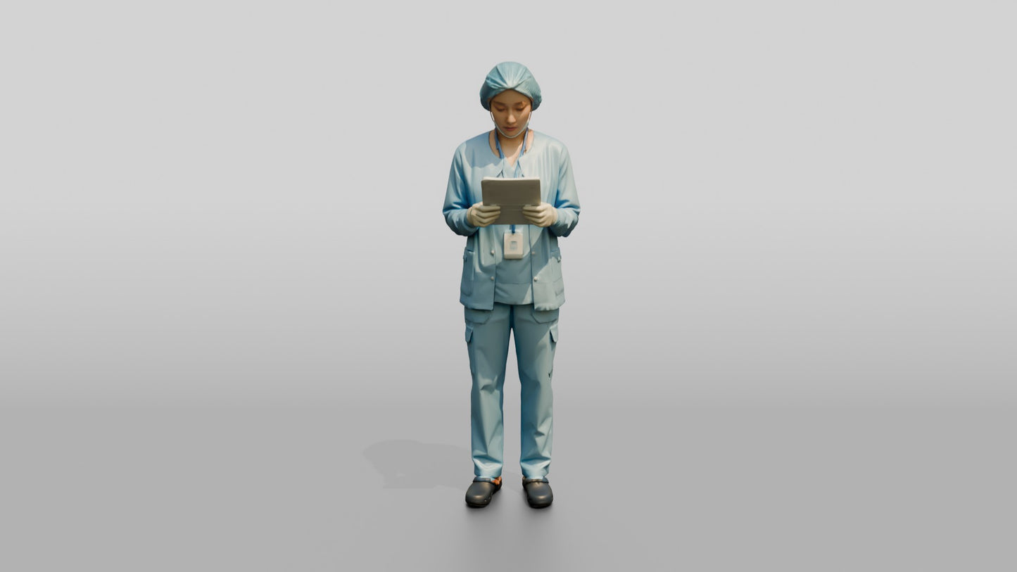 Young Southeast Asian Woman Doctor Reading