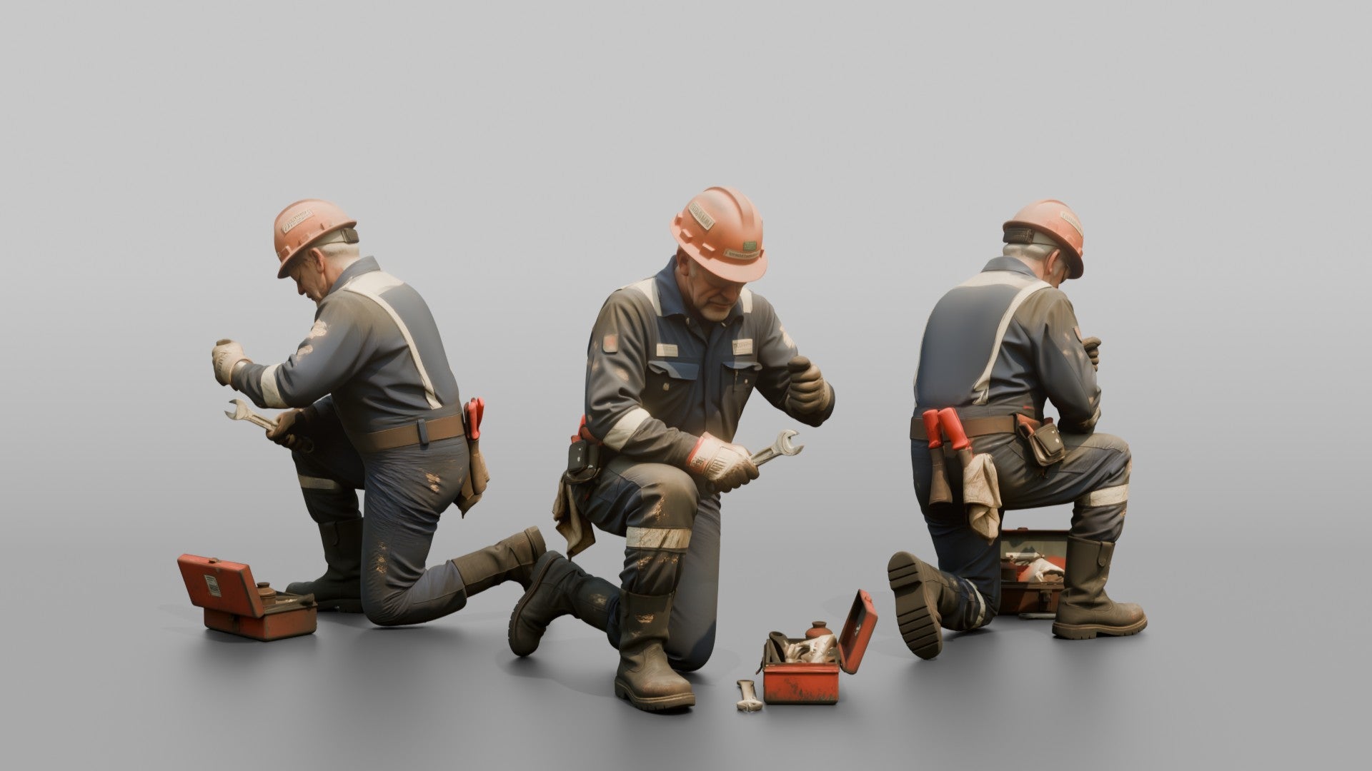 Pumpman Repairing a Cargo Pump on Deck