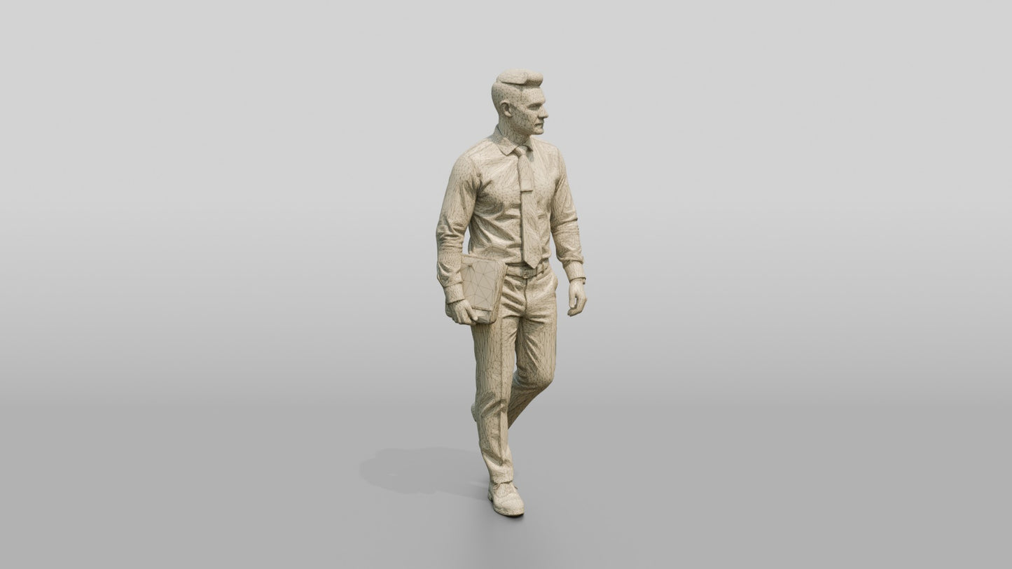 Businessman Walking Down the Hallway