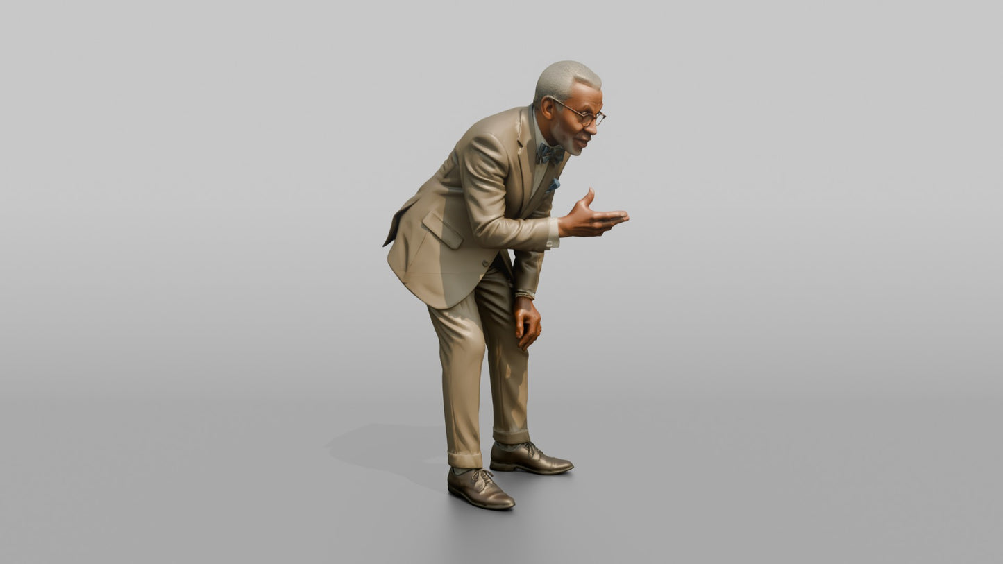 Elderly Wedding Guest in an Earnest Conversation