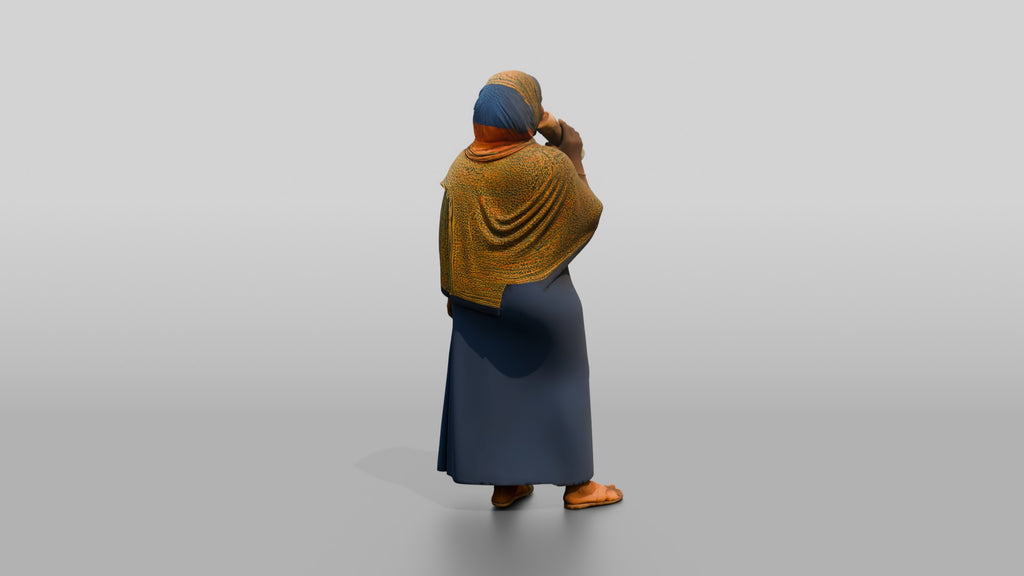 Curvy African Woman in a Headscarf Sipping Water