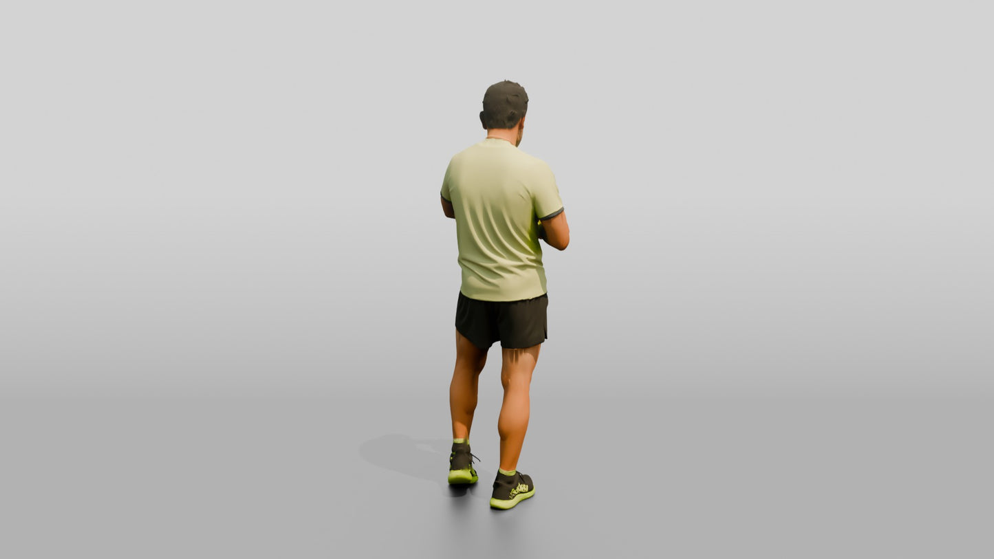 Middle-Aged Athletic Greek Man Checking His Fitness Tracker