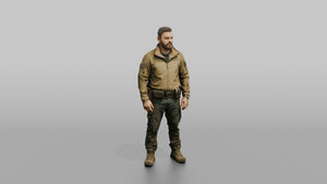 Protester Man Standing in Tactical Gear - 3D character model, view 1