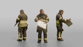 Firefighter Man Reviewing an Emergency Building Map