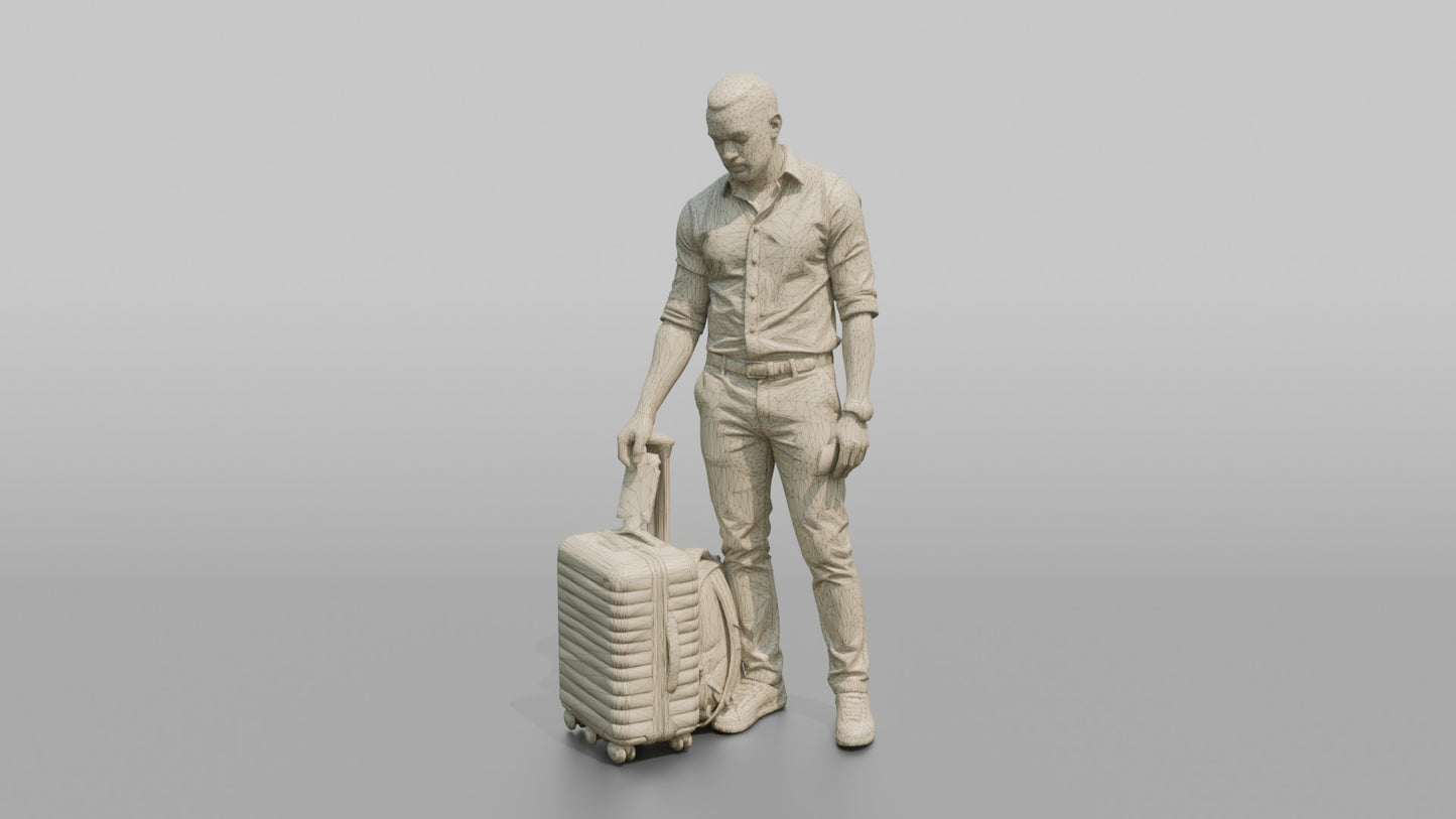 Vacationer Wearing Fitted Shirt And Trousers
