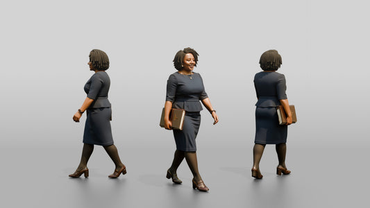 Businesswoman Walking with a Folder