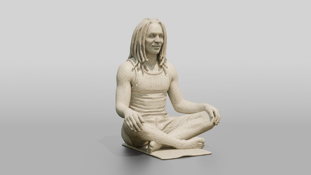 Man Meditating with Dreadlocks