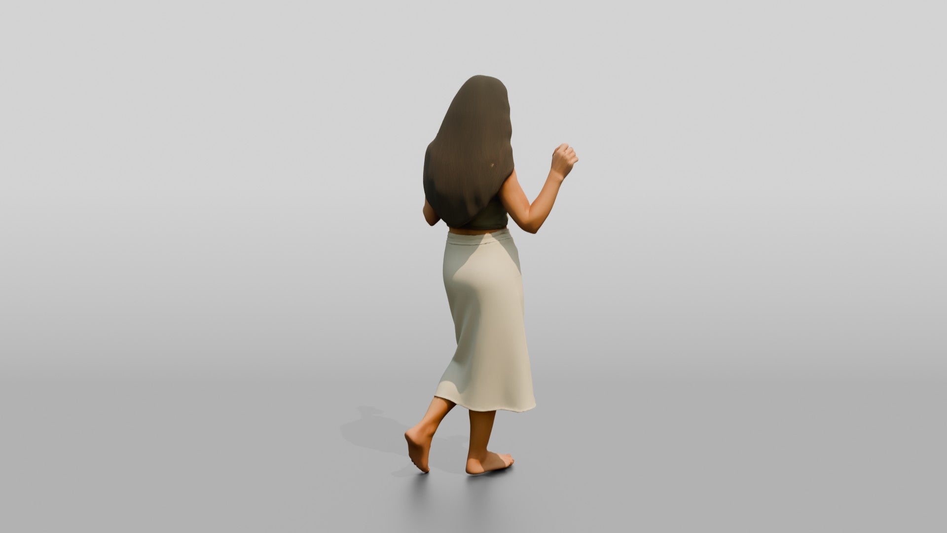 Woman with a Drink in a Wrap Skirt