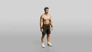 Man with Wrist Wraps and Chalk - 3D character model, view 1