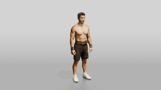 Man with Wrist Wraps and Chalk - 3D character model, view 1