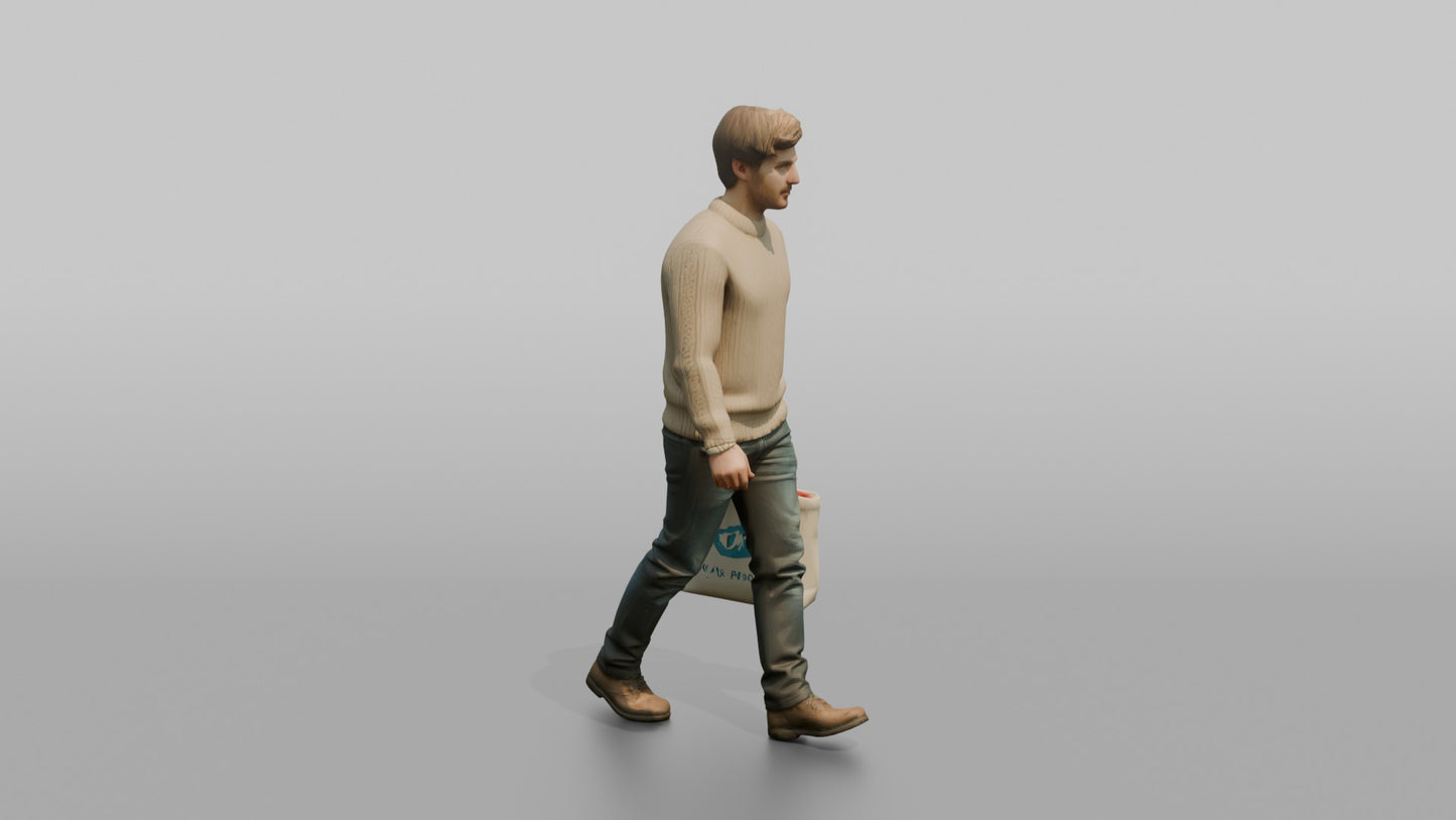 Dutch Man Walking in a Wool Sweater