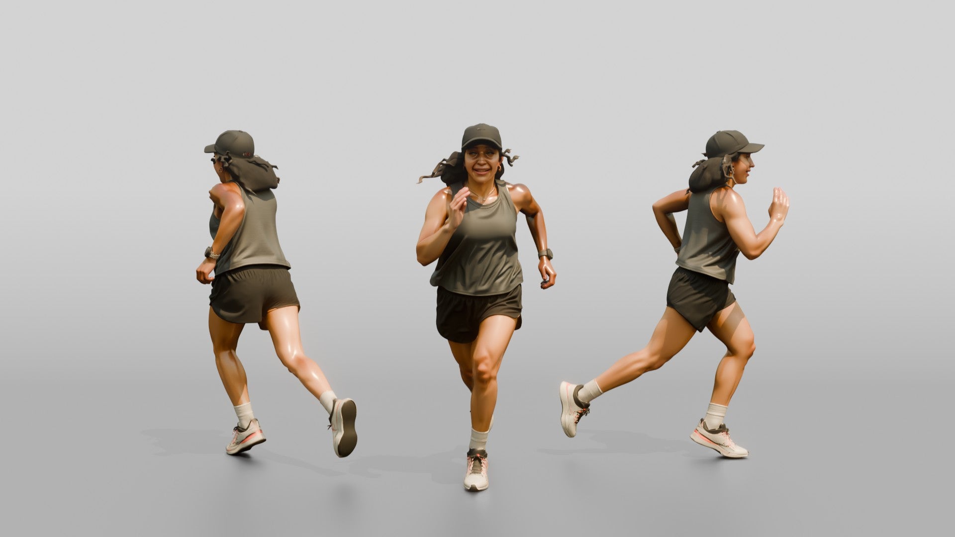 Latina Woman Running on the Boardwalk