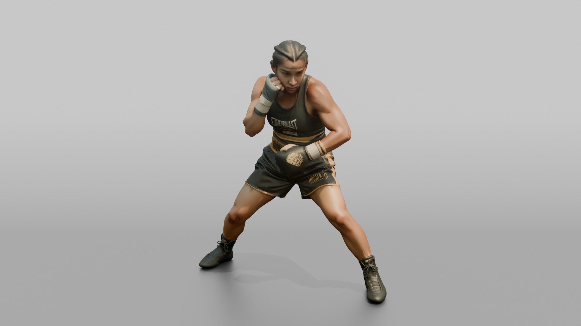Boxer Slipping a Punch with Evasive Head Movement