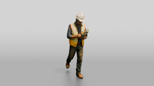 Construction Worker Man 32 - 3D character model, view 1