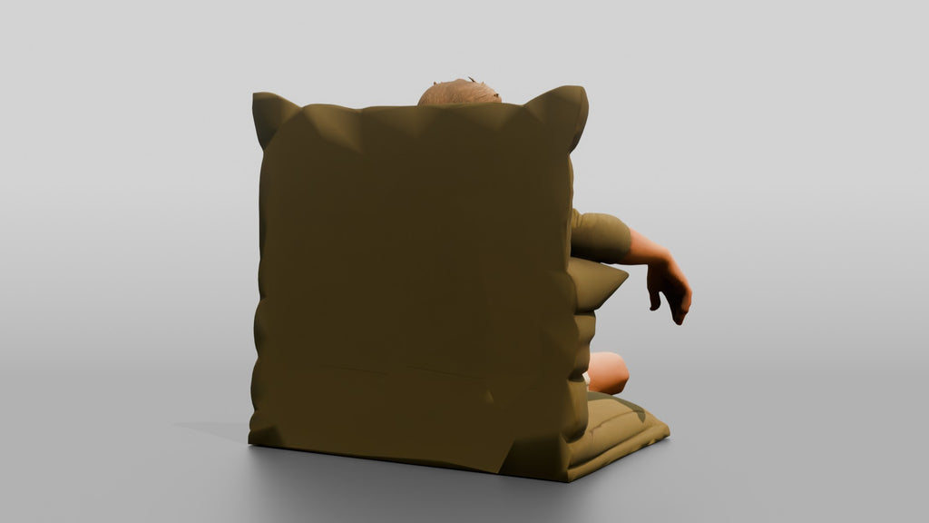 Man Reclining on a Lounge Cushion
