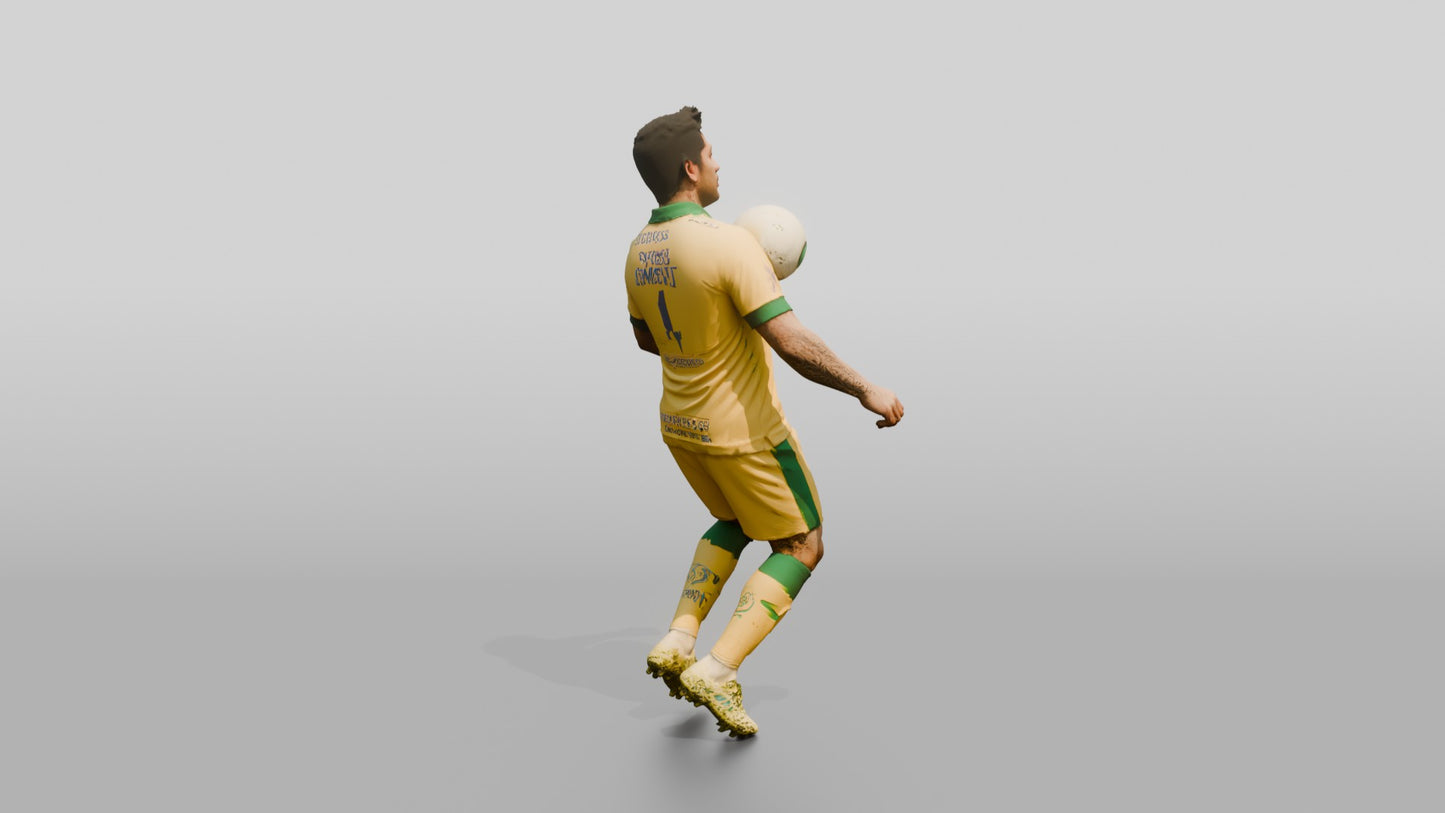 Soccer Player Controlling Ball on Chest
