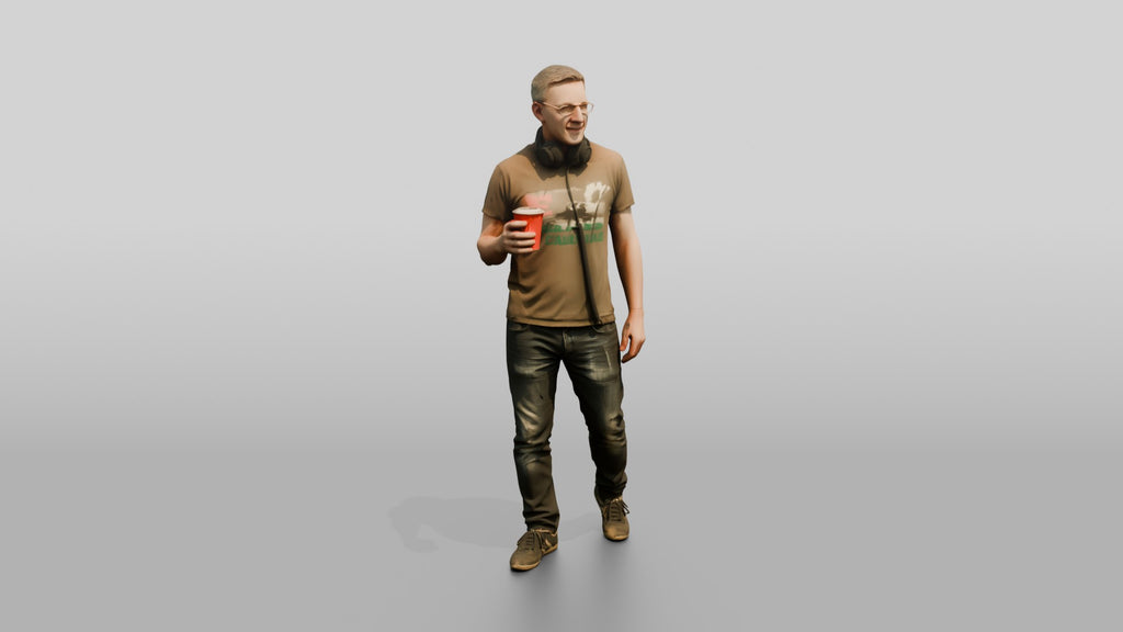 Casual Festival Man with a Drink