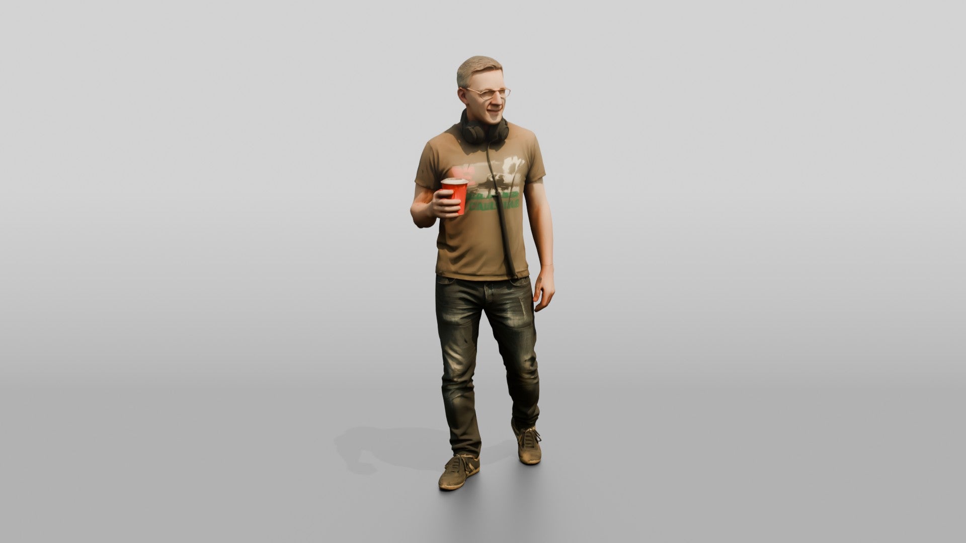 Casual Festival Man with a Drink