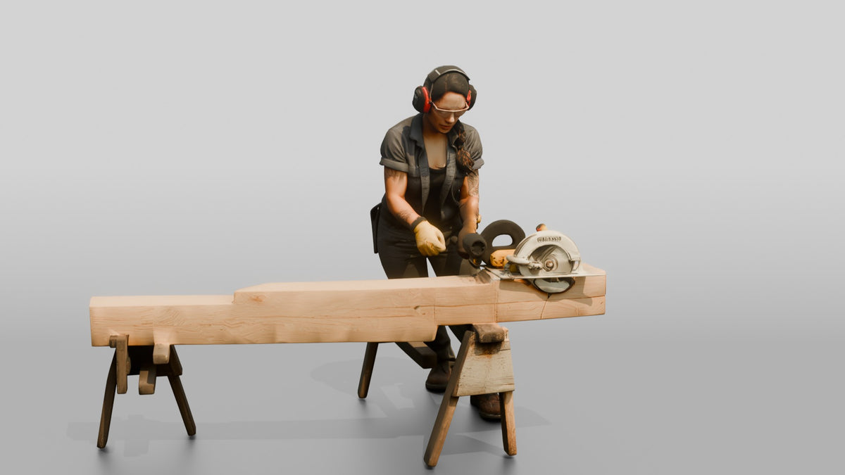 Construction Worker Woman 63 - 3D character model, view 5