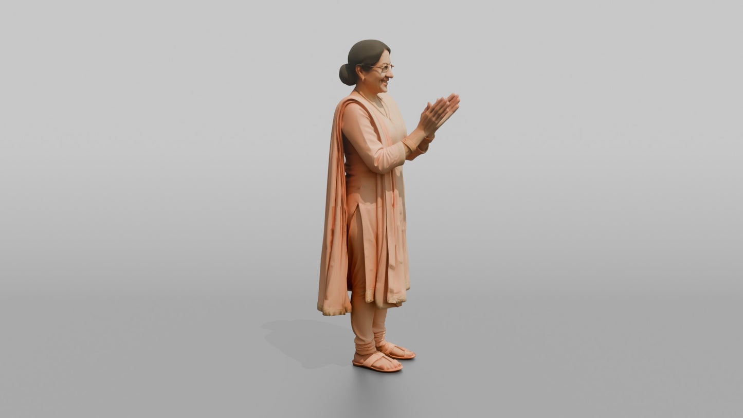 South Asian Wedding Guest Clapping Happily