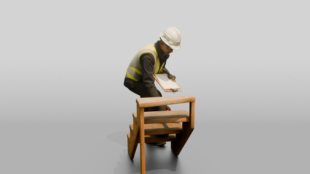 Construction Worker Woman 64 - 3D character model, view 2