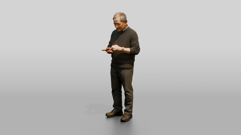 Homeless Man Counting Coins in His Open Palm