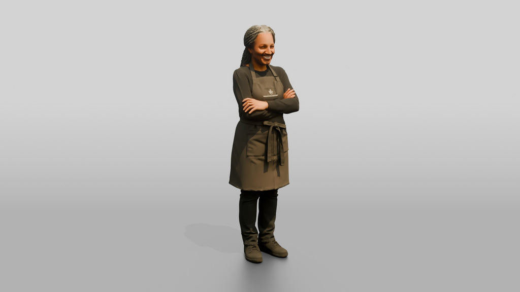 Senior Black Woman Barista Smiling Warmly