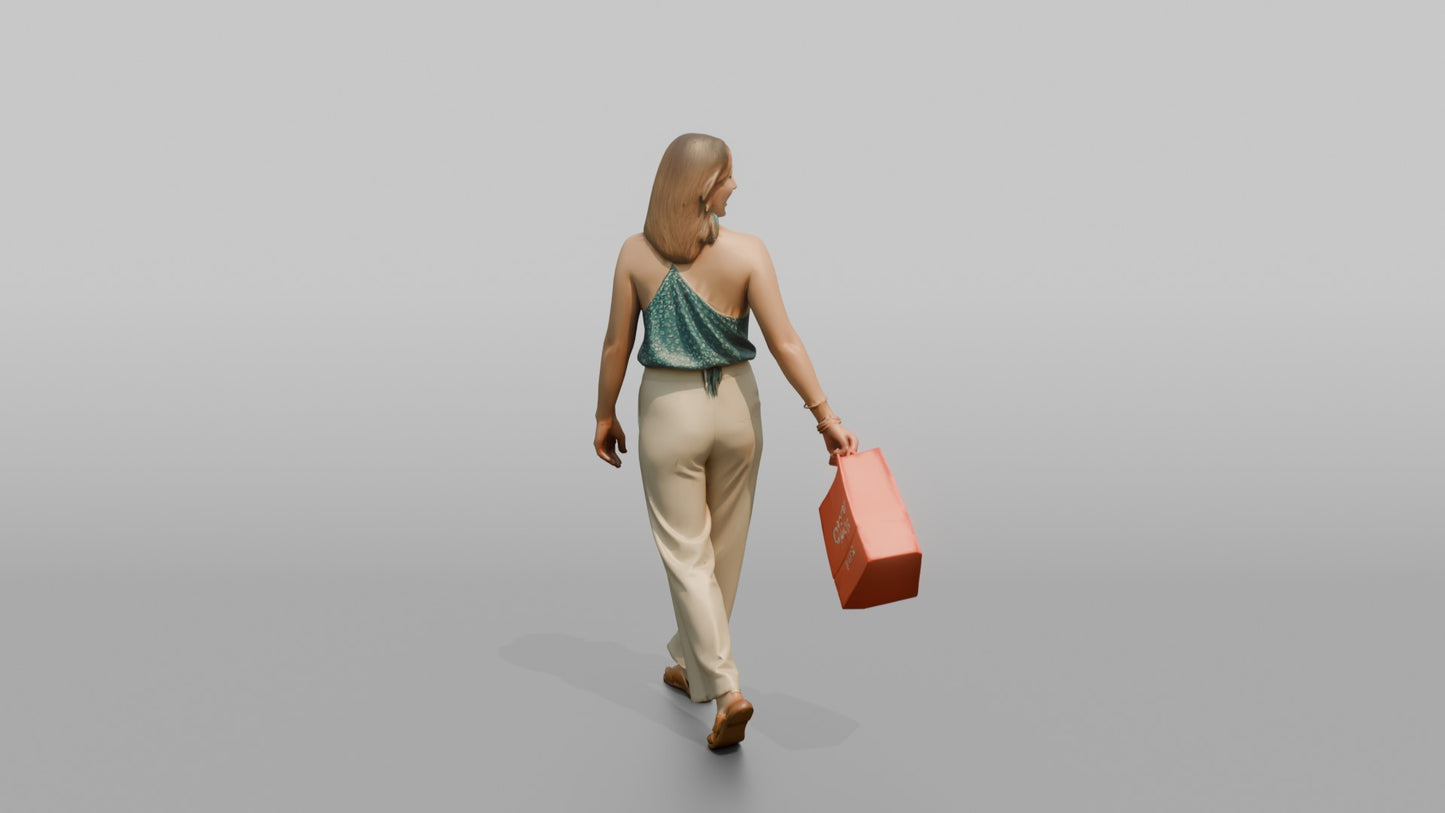 Vacationer Wearing Halter Top And Flared Summer Pants