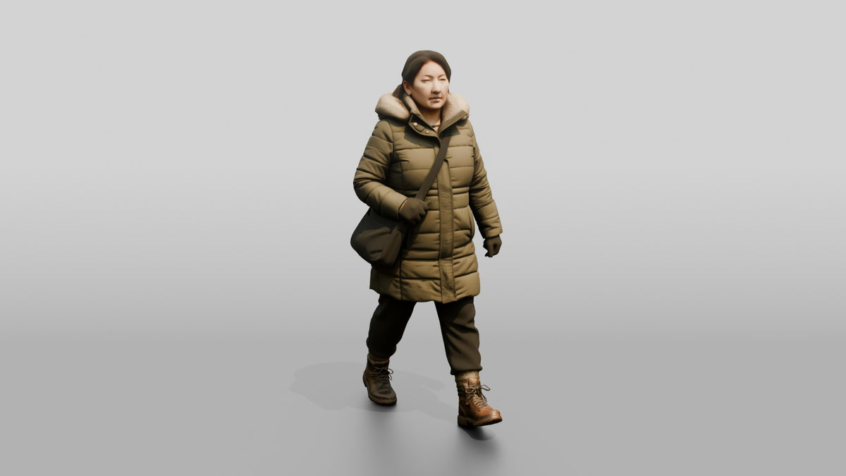 Central Asian Female Walking - 3D character model, view 5