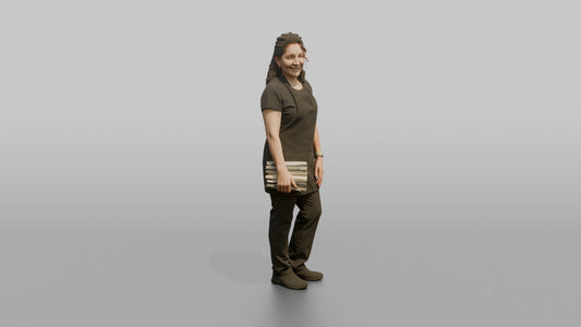 Nail Technician Woman Holding A Stack Of Nail Files - 3D character model