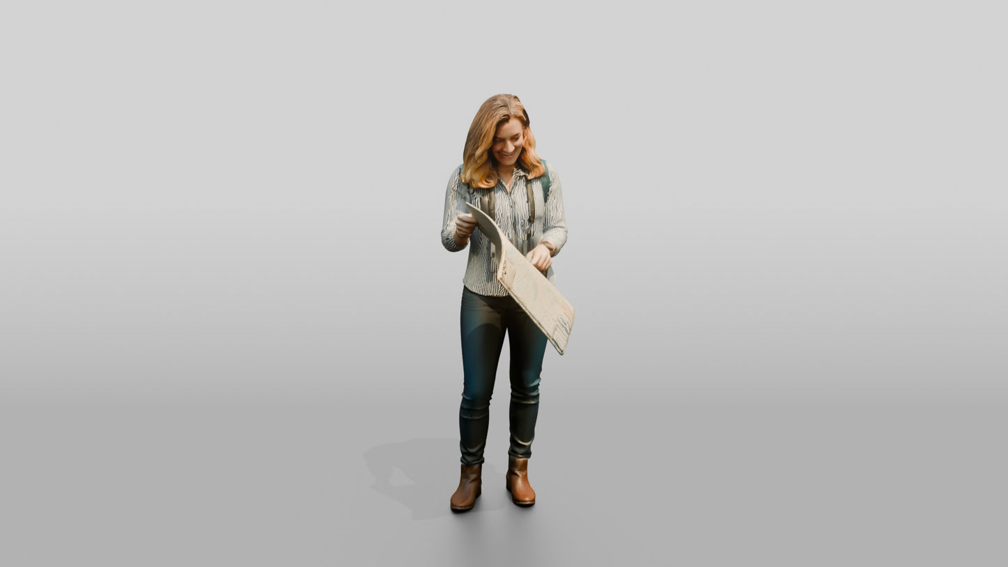 Woman Looking at Street Map