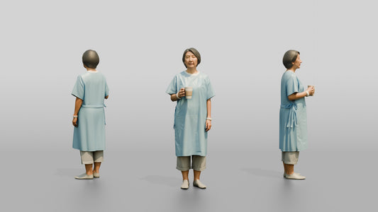 Elderly Woman Patient Holding a Coffee Cup