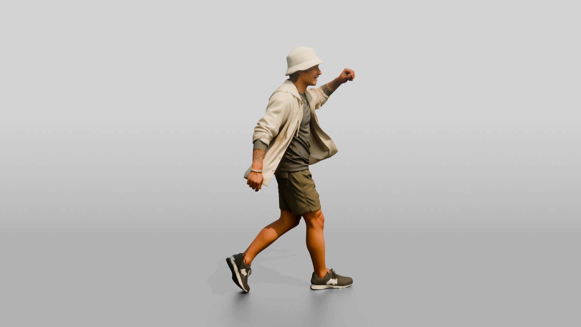 Man Shaking Out Open Linen Hoodie