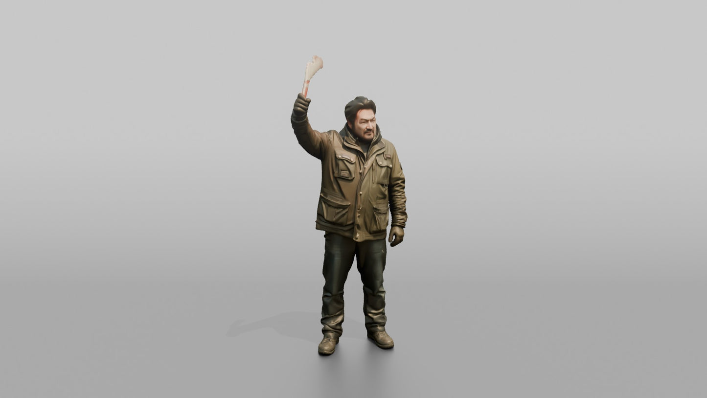 Protester Man Waving a Flare
