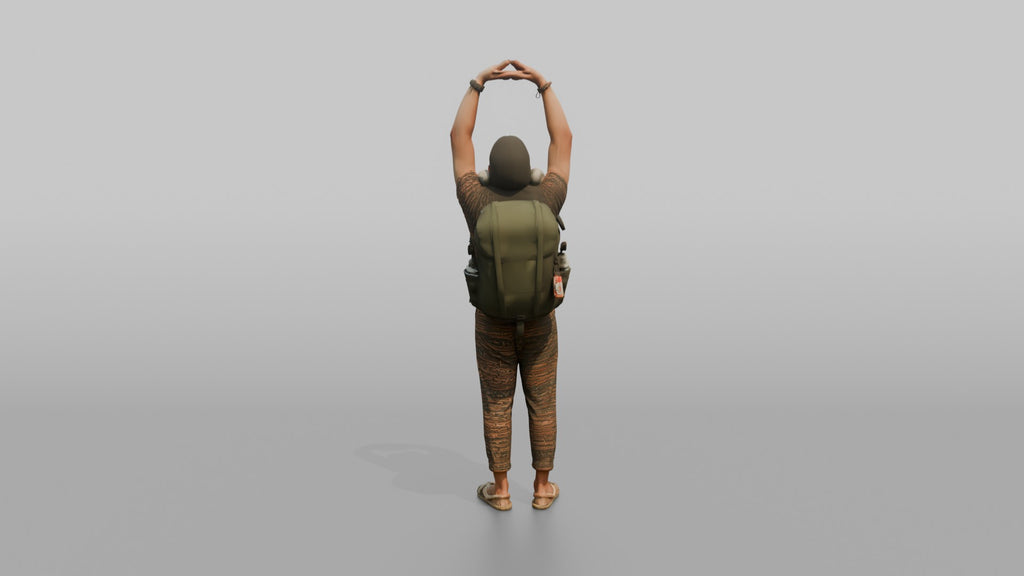Traveler Stretching After A Long Flight