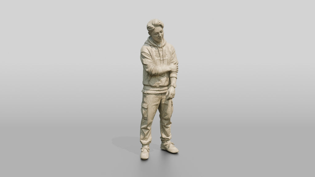Asian Man Leaning with Arms Folded