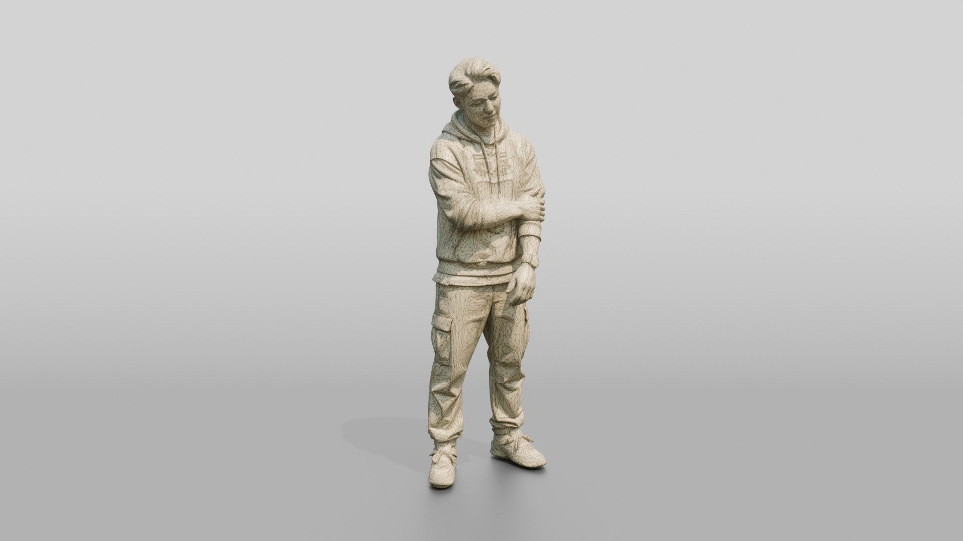 Asian Man Leaning with Arms Folded
