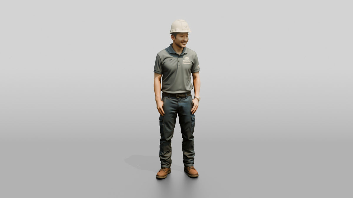 Construction Worker Man 87 - 3D character model, view 1
