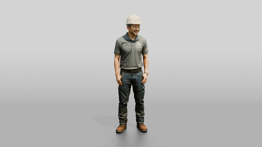 Construction Worker Man 87 - 3D character model, view 1