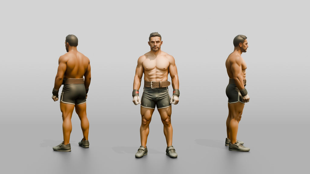 Man in Classic Powerlifter Stance