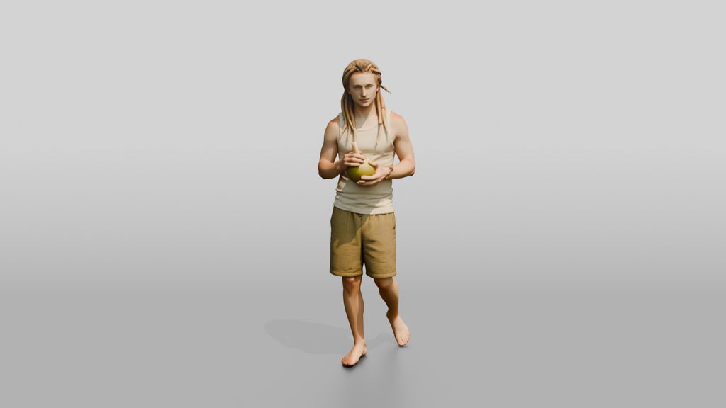 Man with a Coconut Drink