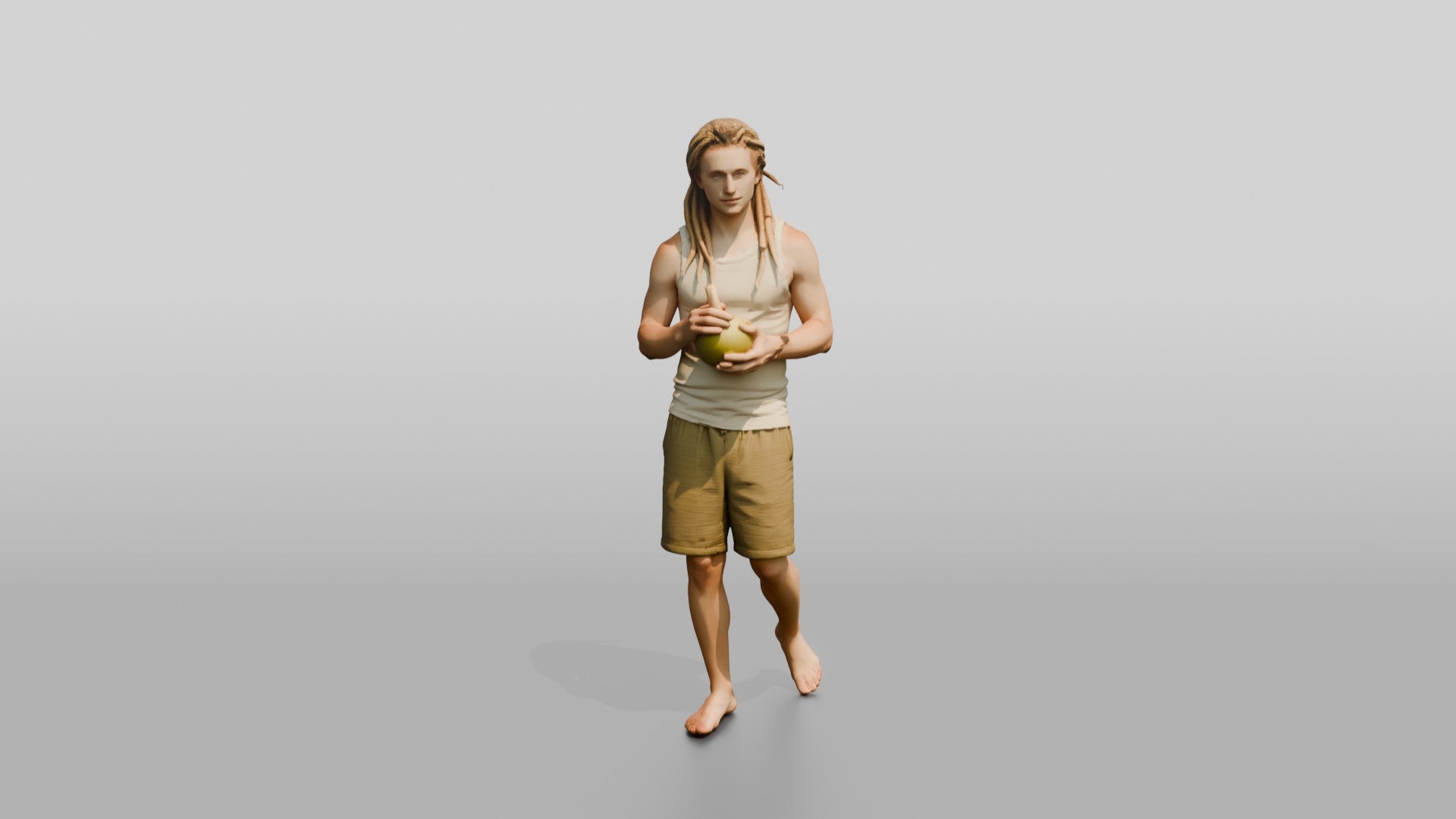Man with a Coconut Drink