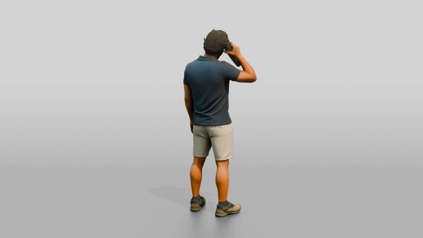 Tall Muscular Italian Man Holding a Cold Water Bottle