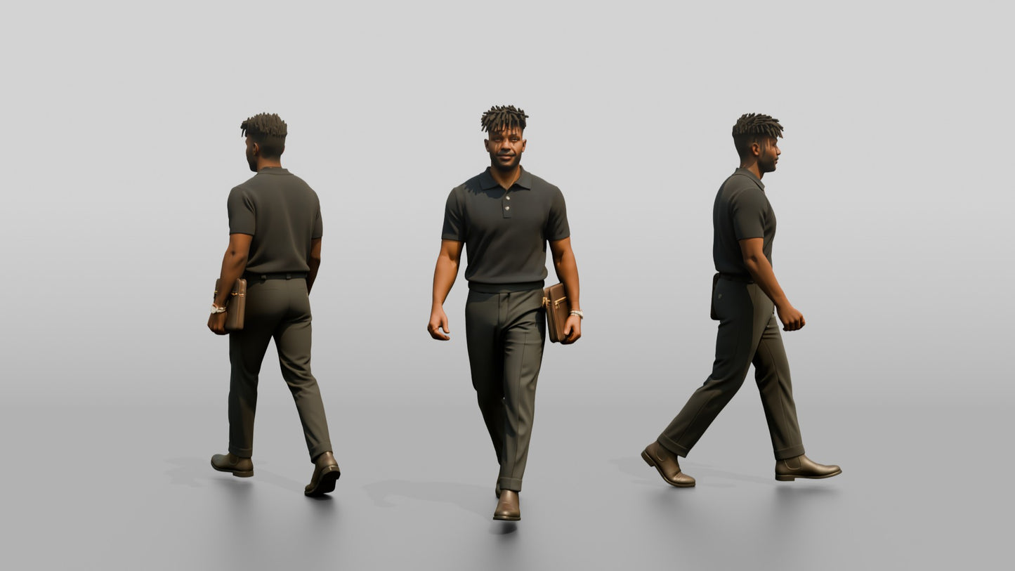 Office Worker Walking with a Folder