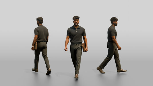 Office Worker Walking with a Folder